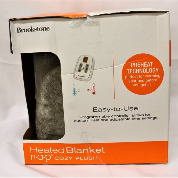 Brookstone Heated Blanket N-A-P Cozy Plush Full Size - Picture 3 of 5